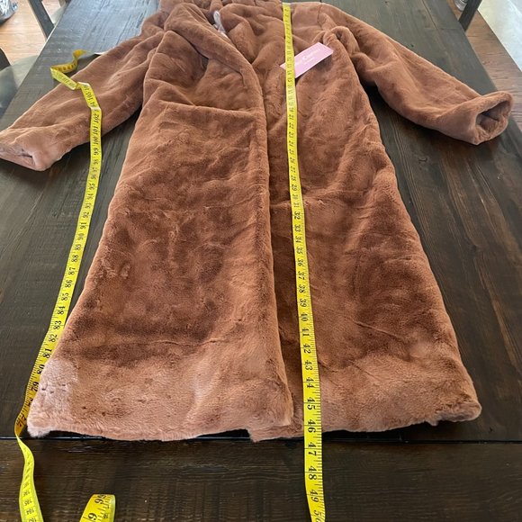 NWT Juicy Couture Sz Medium Teddy Trench Coat Brown Long Women - Picture 7 of 15